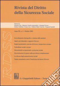 RDSS. Rivista del diritto della sicurezza sociale (2003). Vol. 2 libro