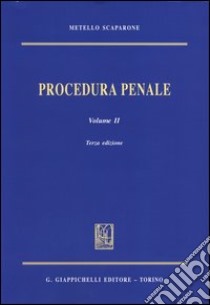 Procedura penale. Vol. 2 libro di Scaparone Metello