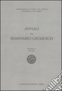 Annali del seminario giuridico (2007-2008) (52) libro