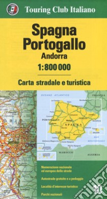 Spagna, Portogallo, Andorra 1:800.000. Carta stradale e turistica. Ediz. multilingue libro