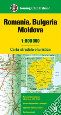 Romania. Bulgaria. Moldavia 1:800.000. Carta stradale e turistica libro