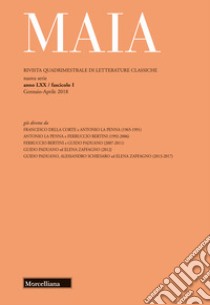 Maia. Rivista di letterature classiche (2018). Vol. 1 libro