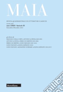 Maia. Rivista di letterature classiche (2021). Vol. 3: Il teatro dell'oratoria. Parole, immagini, scenari e drammaturgia nell'oratoria antica, tardoantica e medievale libro