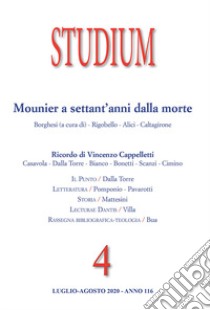 Studium (2020). Vol. 4: Mounier a settant'anni dalla morte libro