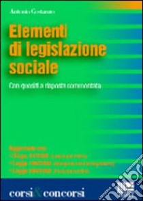 Elementi di legislazione sociale libro di Costanzo Antonio