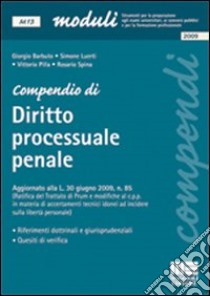 Compendio di diritto processuale penale libro