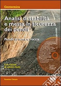 Analisi di stabilità e messa in sicurezza dei pendii. Pendii in terra e roccia. Con CD-ROM libro di Cetraro Faustino