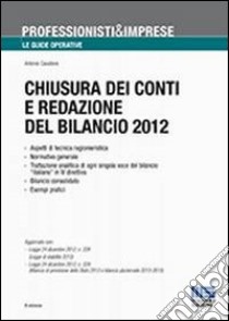 Chiusura dei conti e redazione del bilancio 2012 libro di Cavaliere Antonio