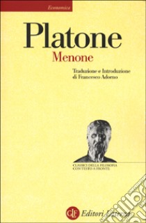 Menone. Testo greco a fronte libro di Platone