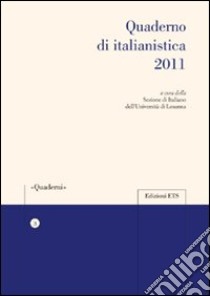 Quaderno di italianistica 2011 libro