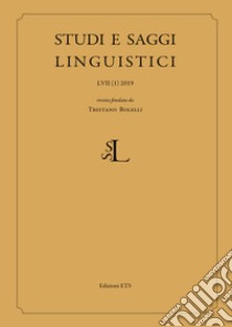 Studi e saggi linguistici (2019). Vol. 1 libro