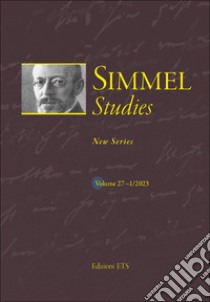 Simmel studies. New series (2023). Vol. 1 libro