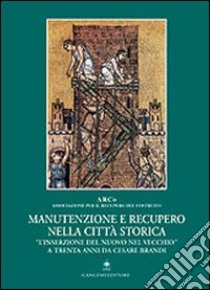 Manutenzione e recupero nella città storica. «L'inserzione del nuovo nel vecchio» a trenta anni da Cesare Brandi libro di Centroni A. (cur.)