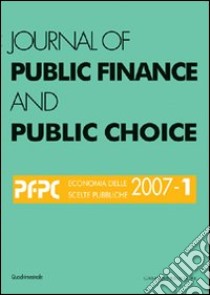 Journal of public finance and public choice libro di Da Empoli Domenico