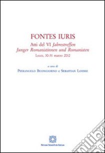 Fontes iuris. Atti del 6° Jahrestreffen Junger Romanistinnen und Romanisten libro di Buongiorno P. (cur.); Lohsse S. (cur.)