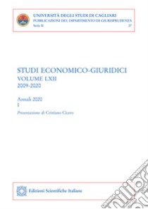 Studi economico-giuridici. Vol. 62/1: 2009-2020 libro