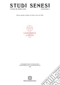 Studi senesi. Rivista giuridica (2020). Vol. 2 libro