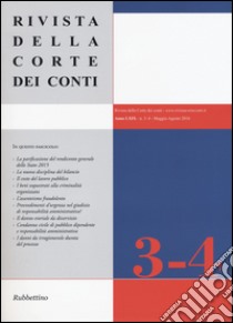 Rivista della Corte dei Conti (2016). Vol. 3-4 libro