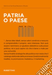 Patria o paese libro di Rizzi I. (cur.)