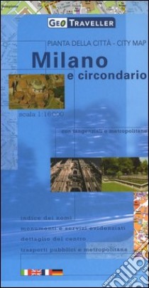 Milano e circondario 1:16.000. Ediz. italiana, inglese, francese e tedesca libro