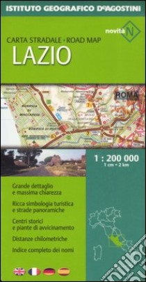 Lazio 1:200 000. Ediz. multilingue libro