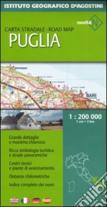 Puglia 1:200 000. Ediz. multilingue libro