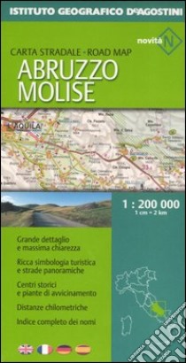 Abruzzo e Molise 1:200 000. Ediz. multilingue libro