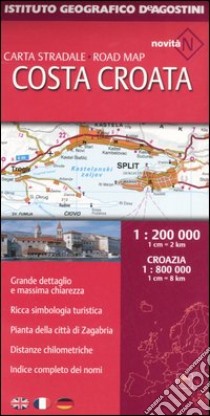 Costa croata 1:200 000. Ediz. multilingue libro