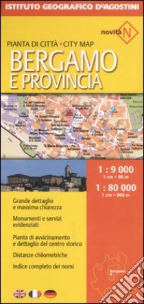 Bergamo 1:9 000-Provincia 1:80 000. Ediz. multilingue libro