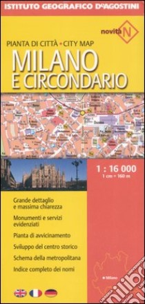 Milano e circondario 1:16 000. Ediz. multilingue libro