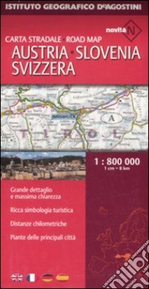 Austria, Slovenia, Svizzera 1:800.000 libro