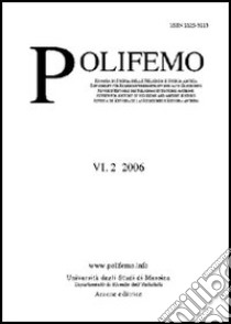 Polifemo. Rivista di storia delle religioni e storia antica (2006) vol. 6/2 libro di Bolognari Mario - Ciardiello Rosaria - Valdés Guía Miriam