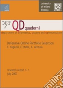 Defensive online portfolio selection libro di Fagiuoli Enrico; Stella Fabio; Venura Alfonso