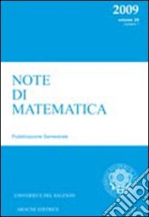 Note di matematica libro di Perrone Domenico