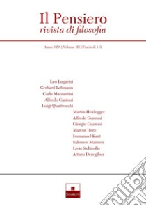 Il pensiero. Rivista di filosofia (1958). Vol. 3/1-3 libro di Vitiello V. (cur.); Adinolfi M. (cur.)