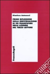 Prime riflessioni sull'individuazione di un framework nelle aziende del terzo settore libro di Antonucci Gianluca