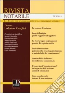 Rivista notarile (2013). Vol. 1 libro