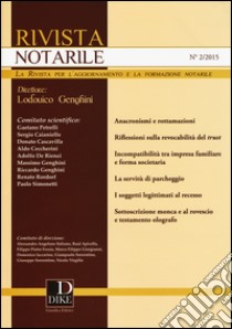 Rivista notarile (2015). Vol. 2 libro