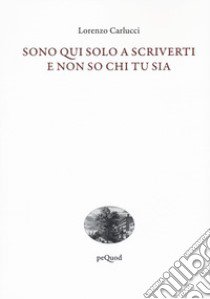 Sono qui solo a scriverti e non so chi tu sia libro di Carlucci Lorenzo