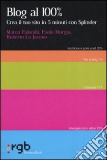 Blog al 100 per cento. Crea il tuo sito in 5 minuti con Splinder libro di Palombi Marco - Murgia Paolo - Lo Jacono Roberto