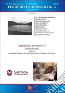 Periodico di Mineralogia. Vol. 80, 3. December 2011 libro di Gianfagna Antonio