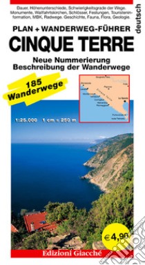 Cinque terre. Plan. Wanderweg-Führer. 185 Wanderwege, Maßtab 1:25.000 libro