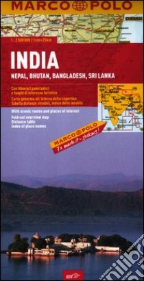 India, Nepal, Bhutan, Bangladesh, Sri Lanka 1:2.500.000. Ediz. multilingue libro