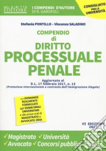 Compendio di procedura penale libro di Pontillo Stefania; Saladino Vincenzo