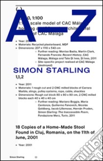 Simon Starling: A-Z. Ediz. illustrata libro di Starling Simon; Cernuschi S. (cur.); Mirvali A. (cur.)