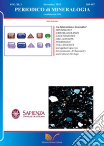 Periodico di mineralogia. Ediz. inglese (2012). Vol. 81 libro di Antonio Gianfagna
