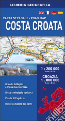 Costa croata 1:200.000. Croazia 1:800.000 libro