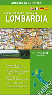 Lombardia. Carta stradale 1:200.000 libro