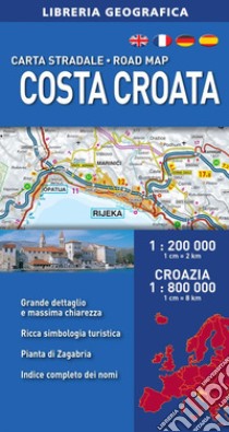 Costa croata 1:200.000. Croazia 1:800.000 libro