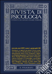 Rivista di psicologia (1989). Vol. 1: Gennaio-aprile libro